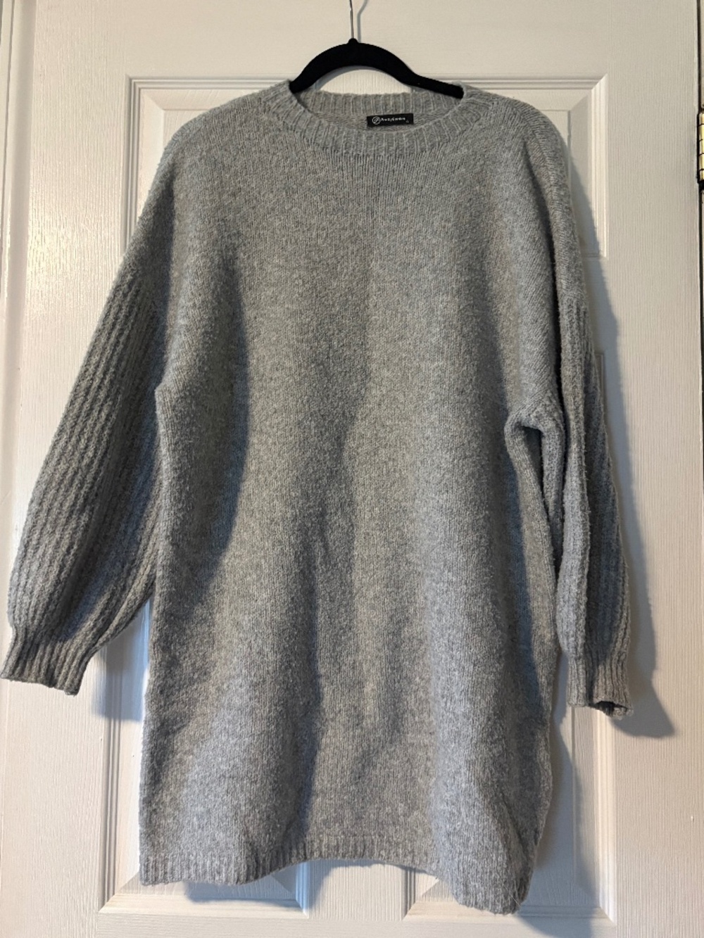 PRETTYGARDEN - long sleeve grey sweater dress